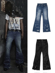 【SUNDAY OFF CLUB】RAVAGE Flared Denim