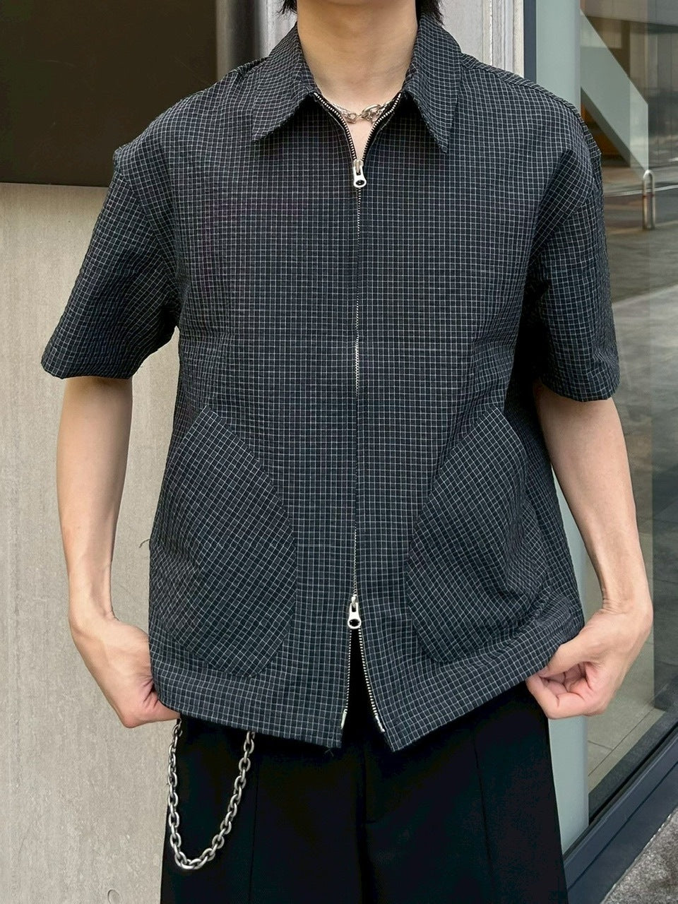 受注制【youll】cropped check shirt jacket (3color)