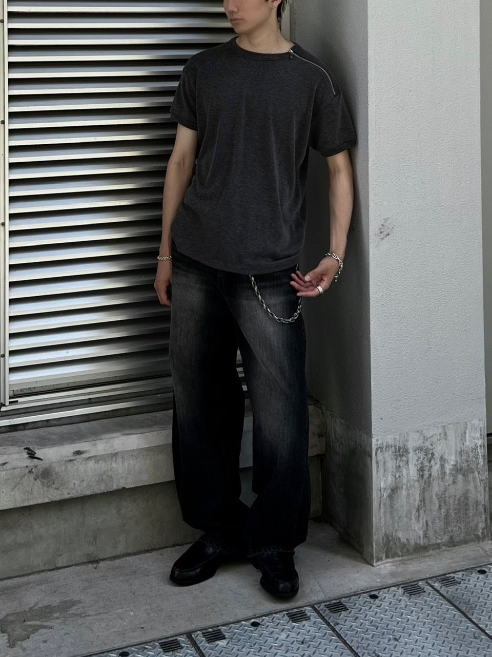 大阪店WEB限定受注制【Chikashitsu +】vintage wash semi wide denim pants 4 / 【チカシツプラス】ヴィンテージウォッシュセミワイドデニムパンツ