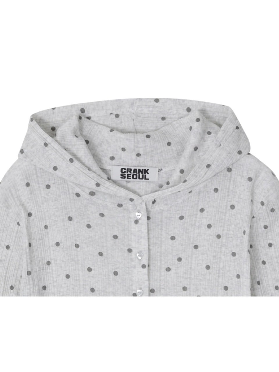 【CRANK】DOT FRILL SHEER HOOD CARDIGAN