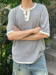 受注制【youll】henry neck waffle tee (3color)