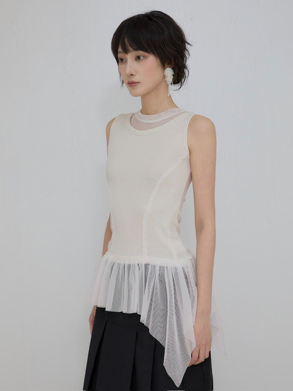 【FLAREUP】Layered Lace Frill Sleeveless