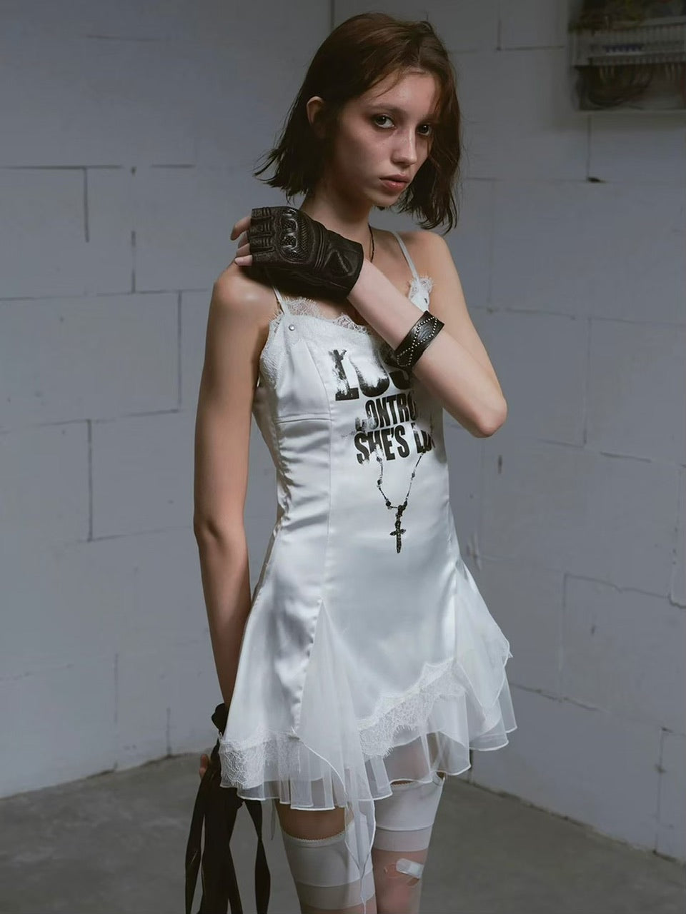 【Cest Nous】Satin Lace Camisole Dress / 【セヌー】サテンレースキャミワンピース