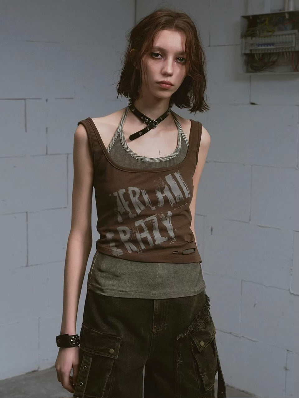 【Cest Nous】Brown Two-Piece Camisole