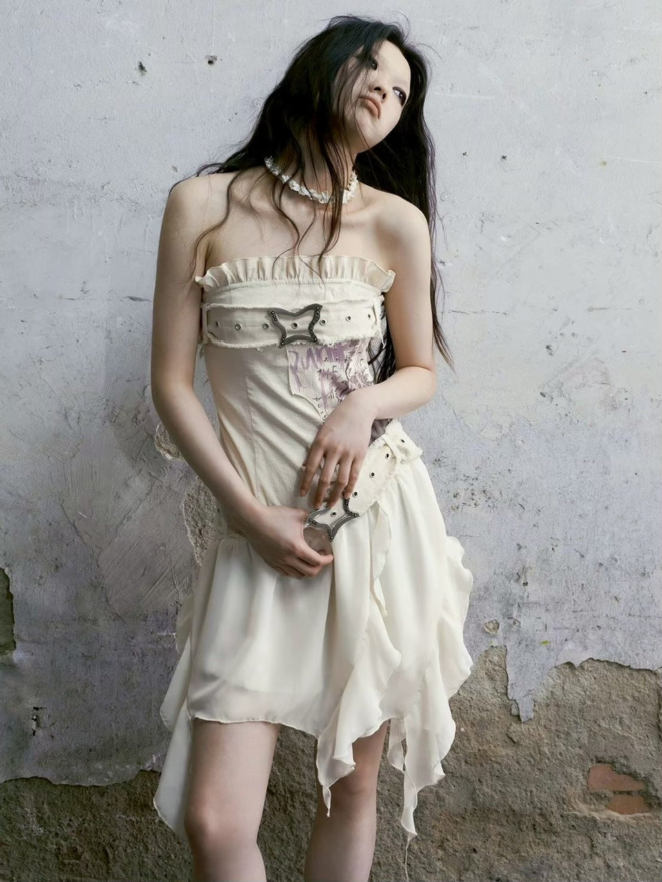 【Cest Nous】Butterfly Strapless Dress / 【セヌー】バタフライチューブトップワンピース