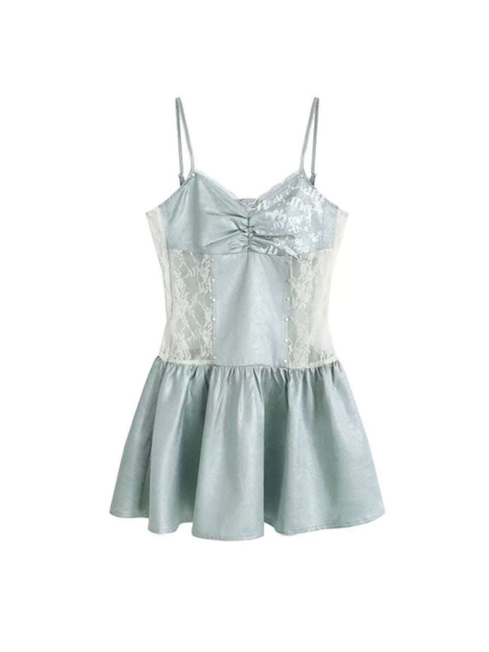 【Cest Nous】Blue Lace Camisole / 【セヌー】ブルーレースミニキャミワンピース