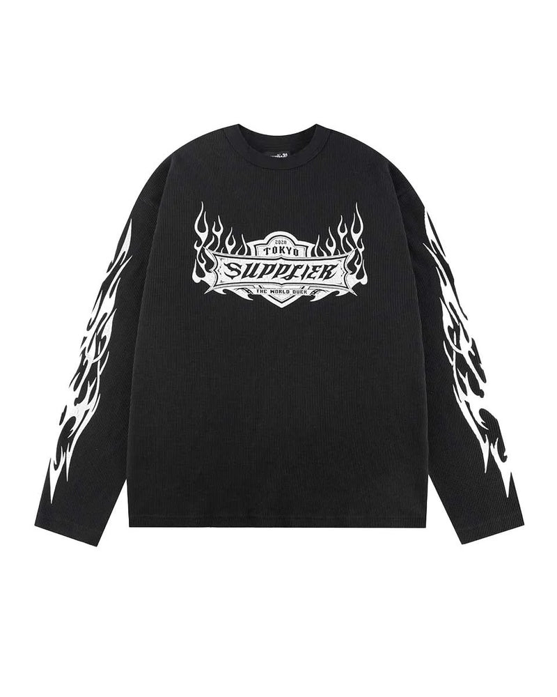 【SUPPLIER】Tribal Fire Pattern Thermal Long Sleeve