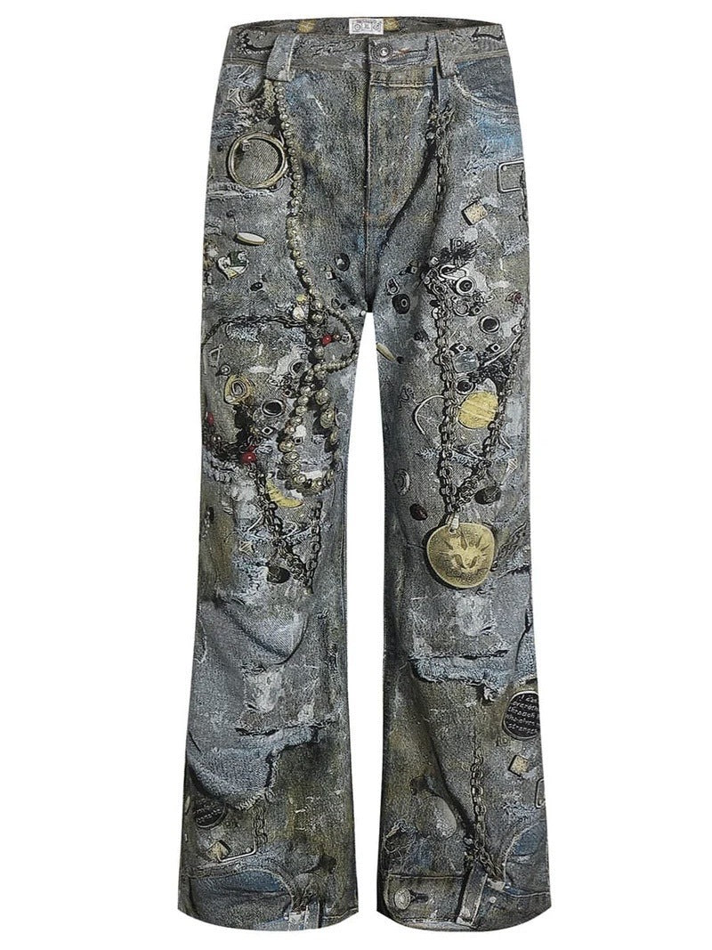 【DND4DES】GEMS ROTTEN DISTRESSED FLARED JEANS