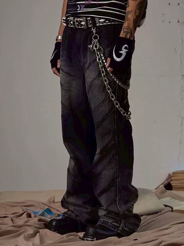 【DND4DES】SCRATCH MARKS DISTRESSED FLARED JEANS
