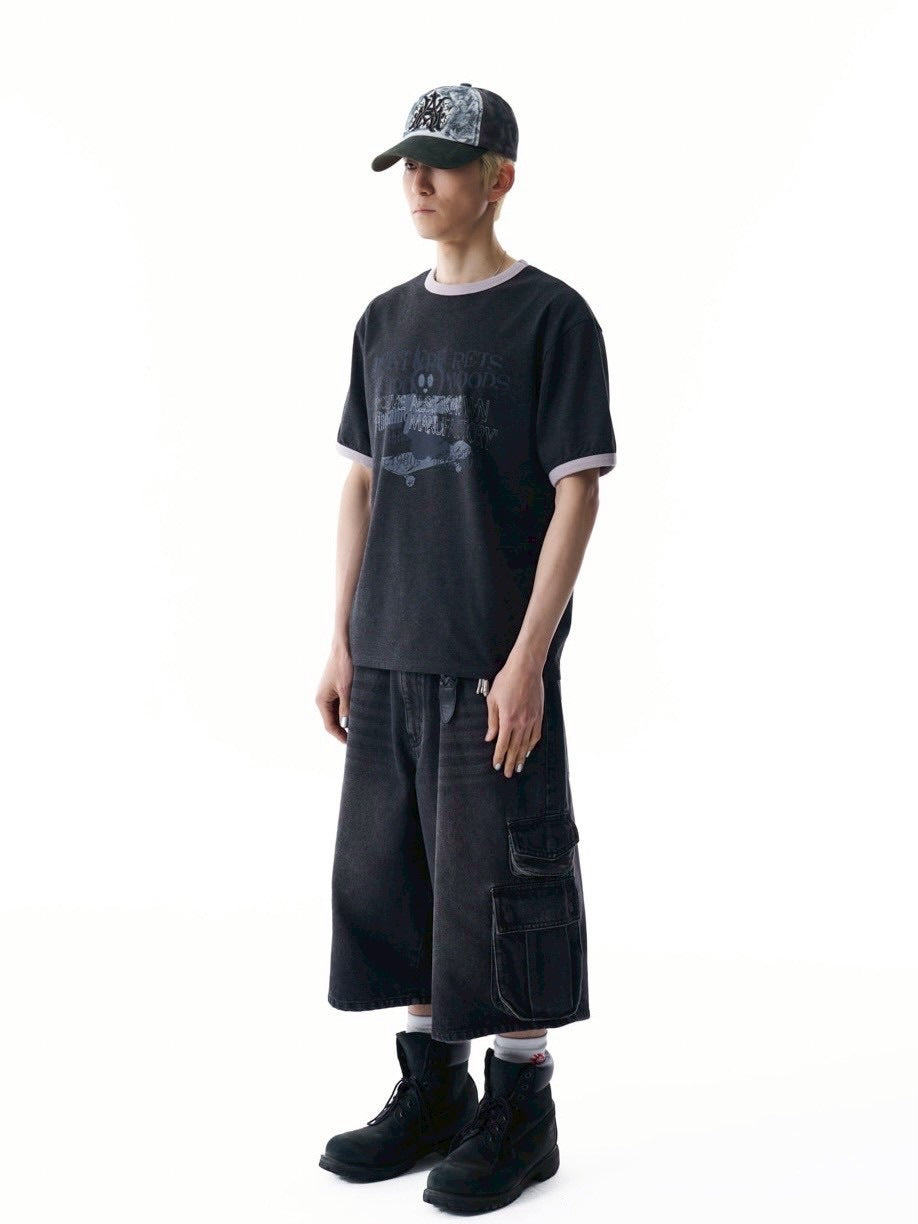 【AAKAM】Cracked Letter Ringer Top