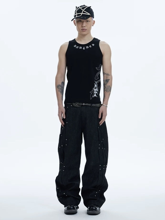 【DND4DES】RIVETED PLEATED DENIM