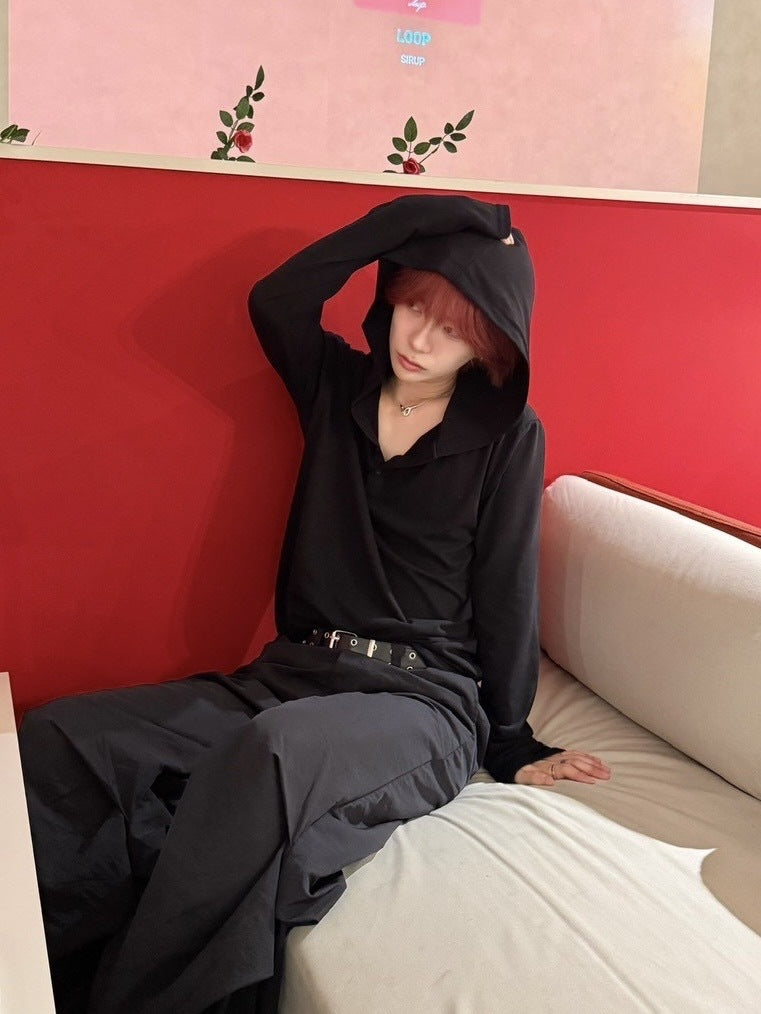 受注制【LUV CODE】hooded long sleeve tee (2color) – PRESSING WEB SHOP