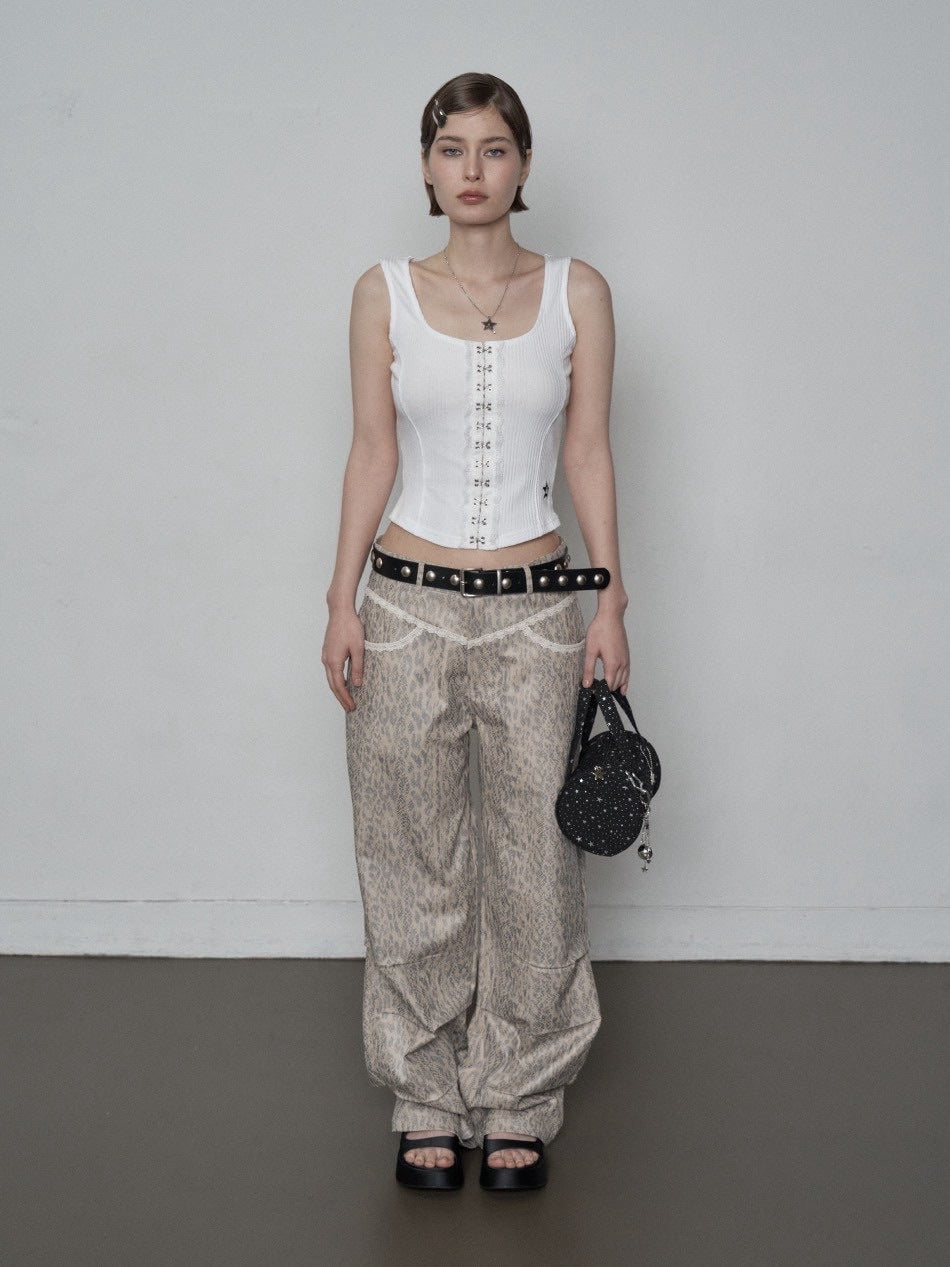 【SETUP‐EXE】LACE HOOK SLEEVELESS / 【セットアップエグゼ】レースフックタンクトップ