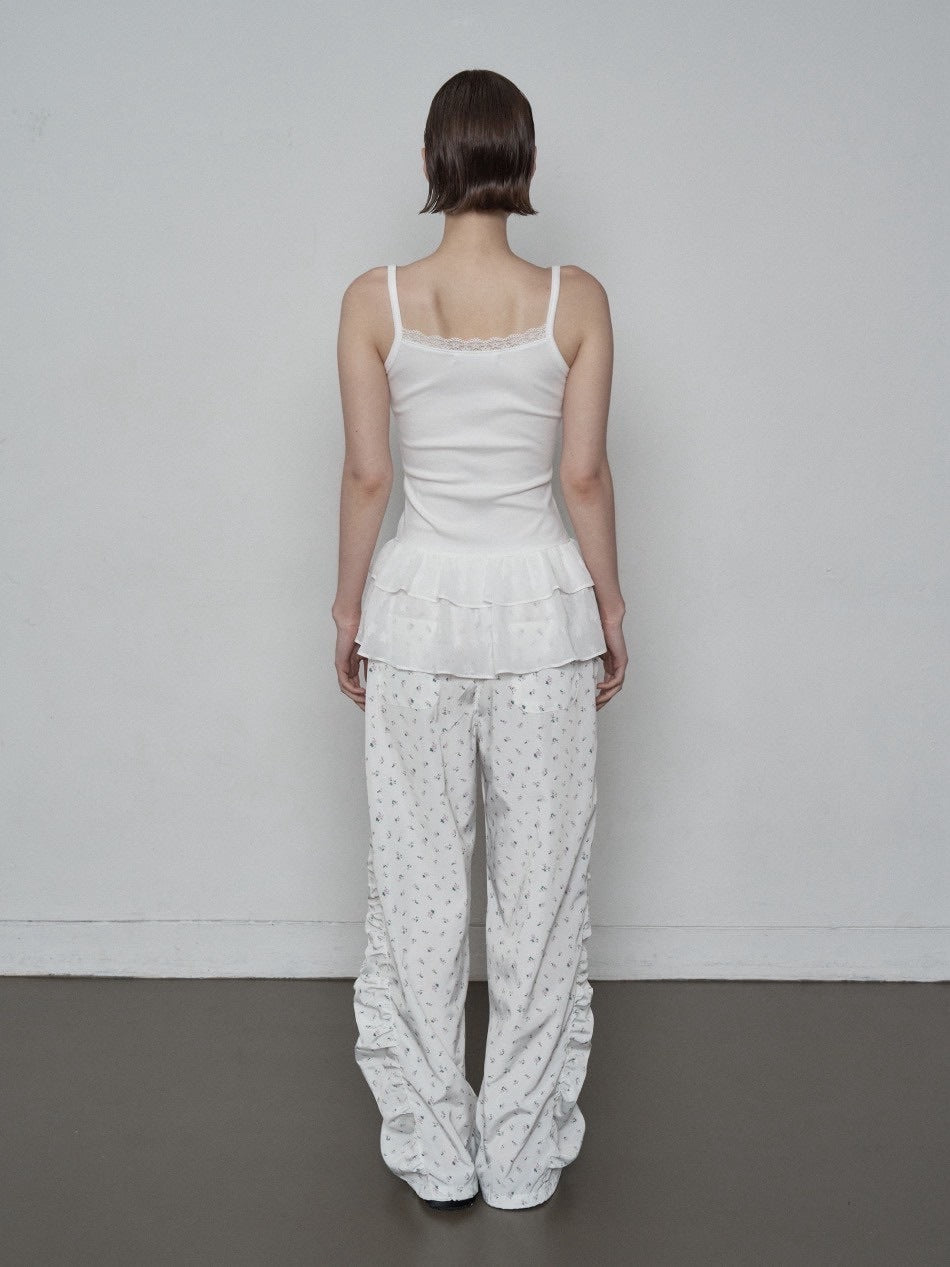 【SETUP‐EXE】CHIFFON FRILL SLEEVELESS / 【セットアップエグゼ】シフォンフリルキャミソール