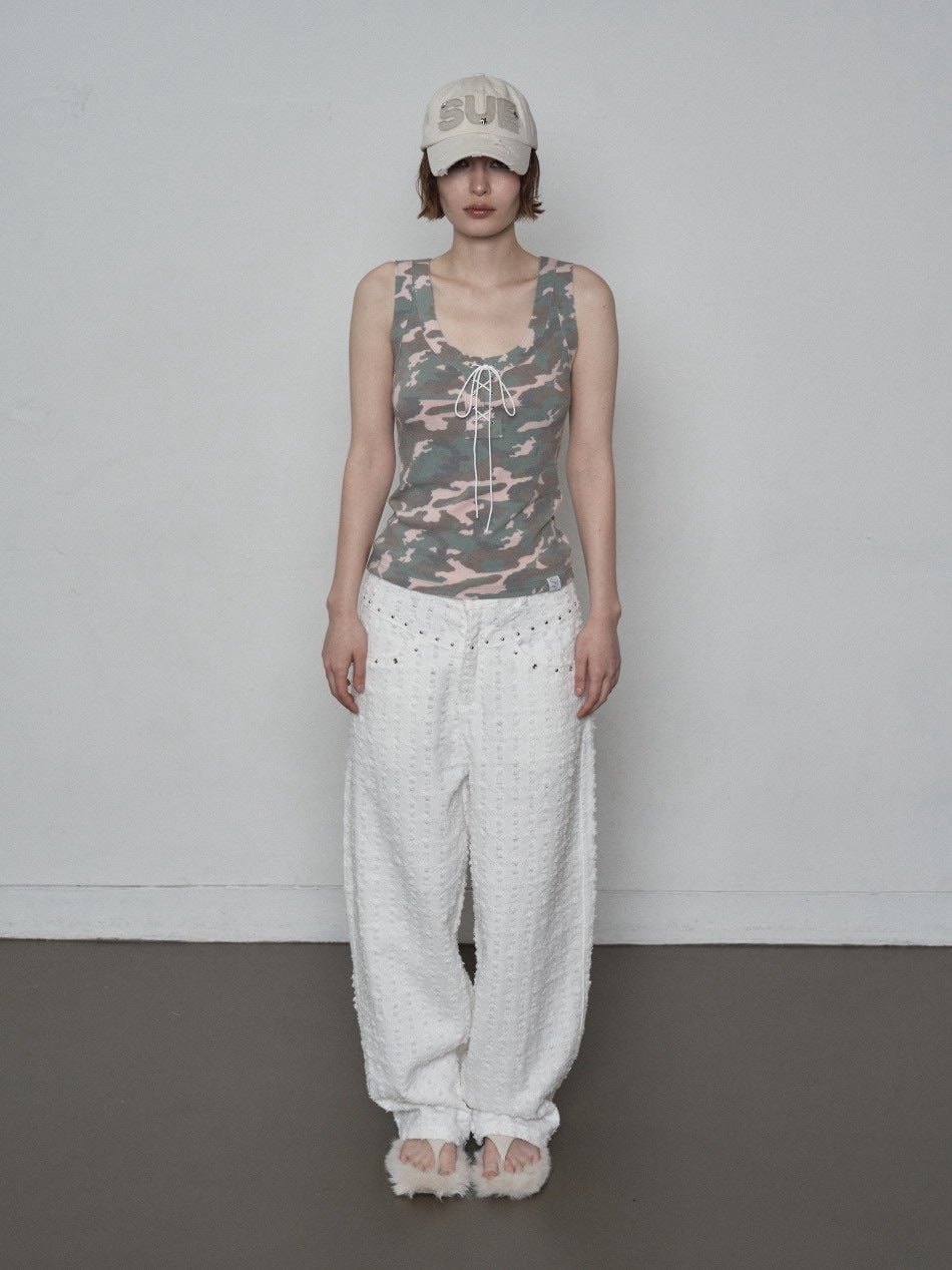 【SETUP‐EXE】CAMO RAW EDGE SLEEVELESS / 【セットアップエグゼ】カモローエッジタンクトップ