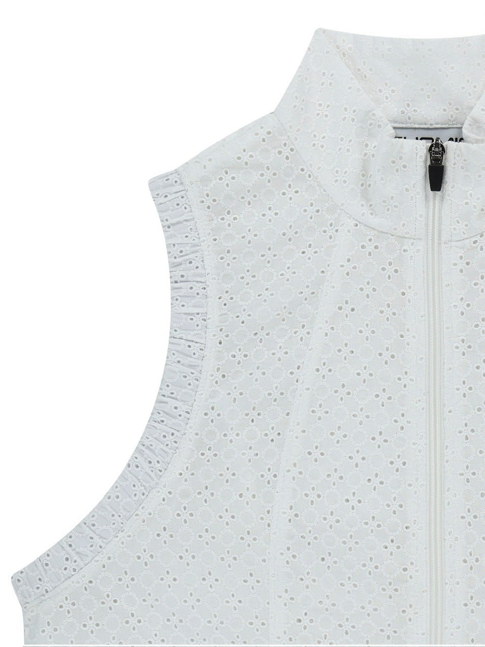 【TUOMIO】EYELET FRILL VEST / 【トゥオミオ】アイレットフリルベスト