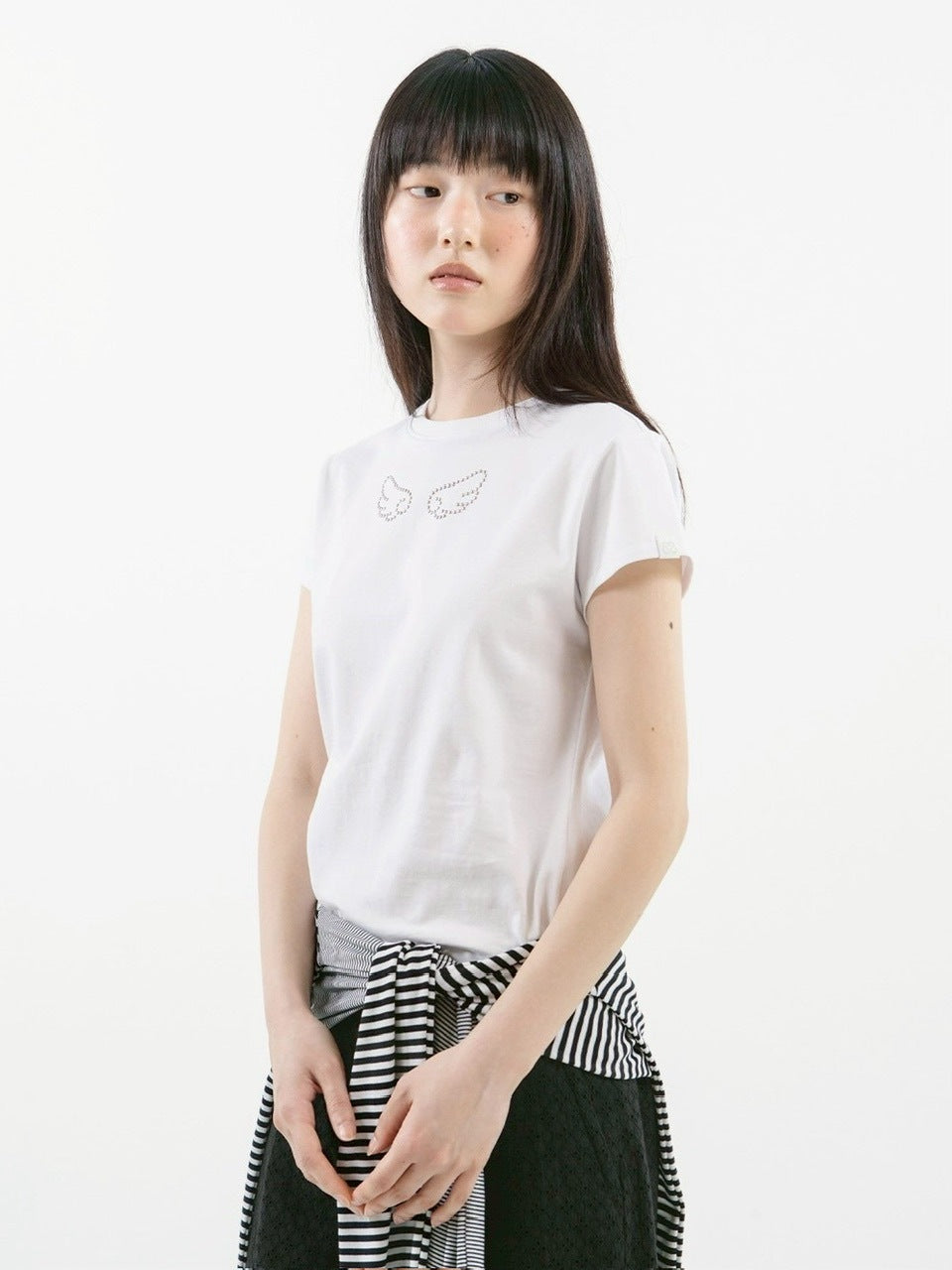 【TUOMIO】ANGEL STUD BABY T-SHIRT / 【トゥオミオ】エンジェルスタッズベイビー半袖Tシャツ