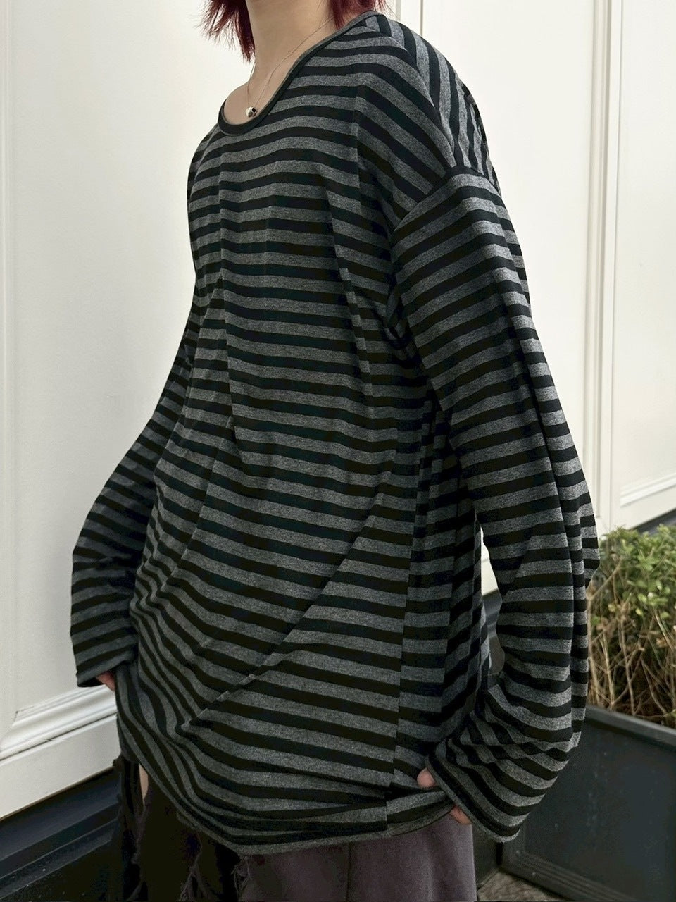 国際配送【LUV CODE】stripe long sleeve tee