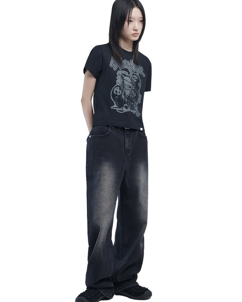 【NOMANUAL】WASHED DENIM PANTS