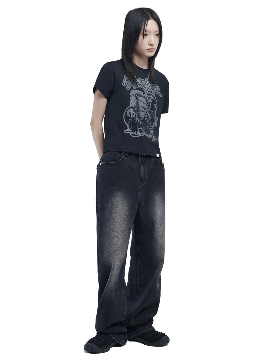 【NOMANUAL】WASHED DENIM PANTS