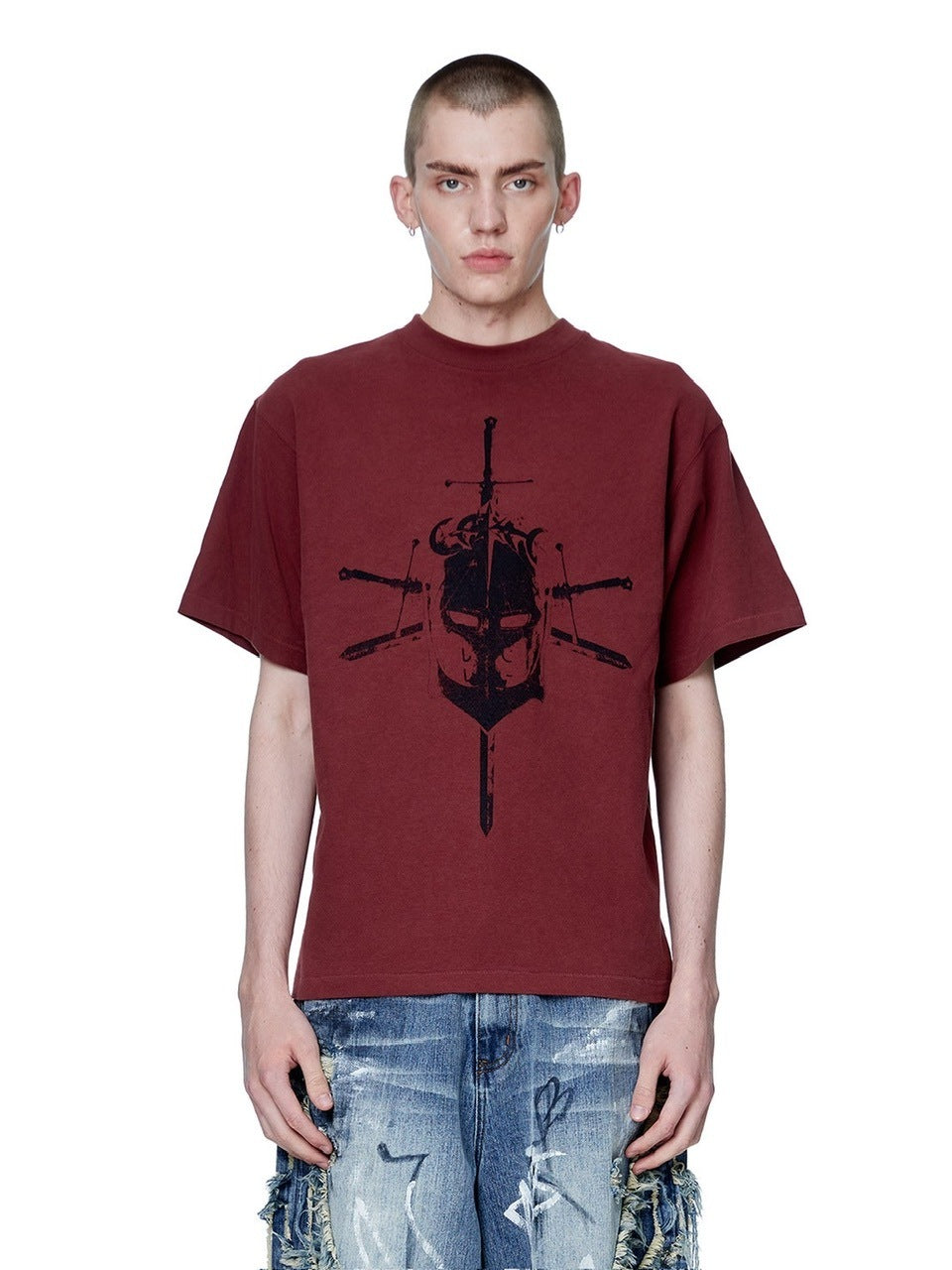 【The Boy Has No Patience】LUMINOUS DAWN KNIGHT & SWORD TEE / 【ザボーイハズノーペーシェンス】ナイト＆ソードグラフィックデザイン半袖Tシャツ