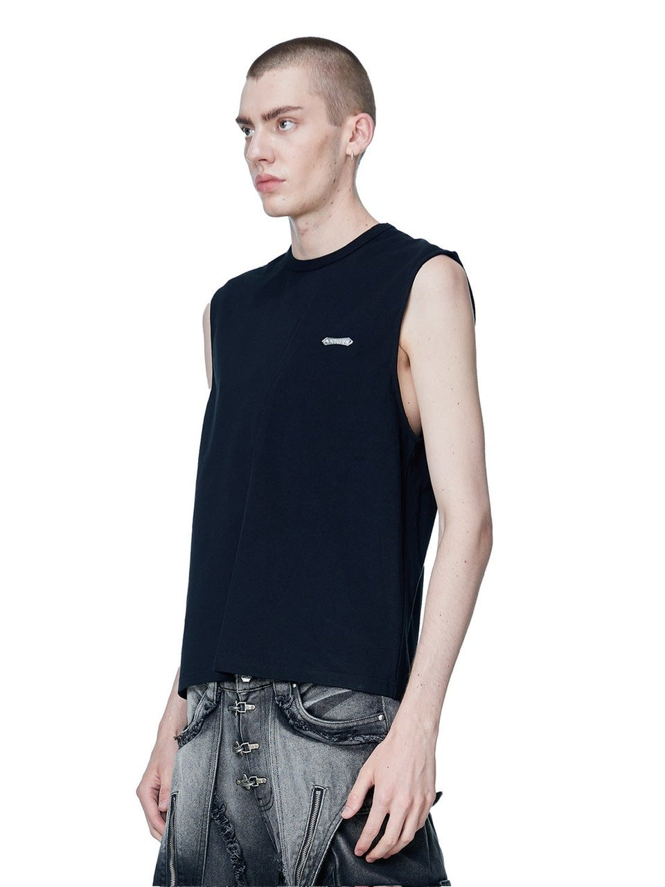 【The Boy Has No Patience】LUMINOUS DAWN ASTRAL METAL LOGO SHADOWBAT VEST / 【ザボーイハズノーペーシェンス】メタルロゴバックプリントロゴタンクトップ