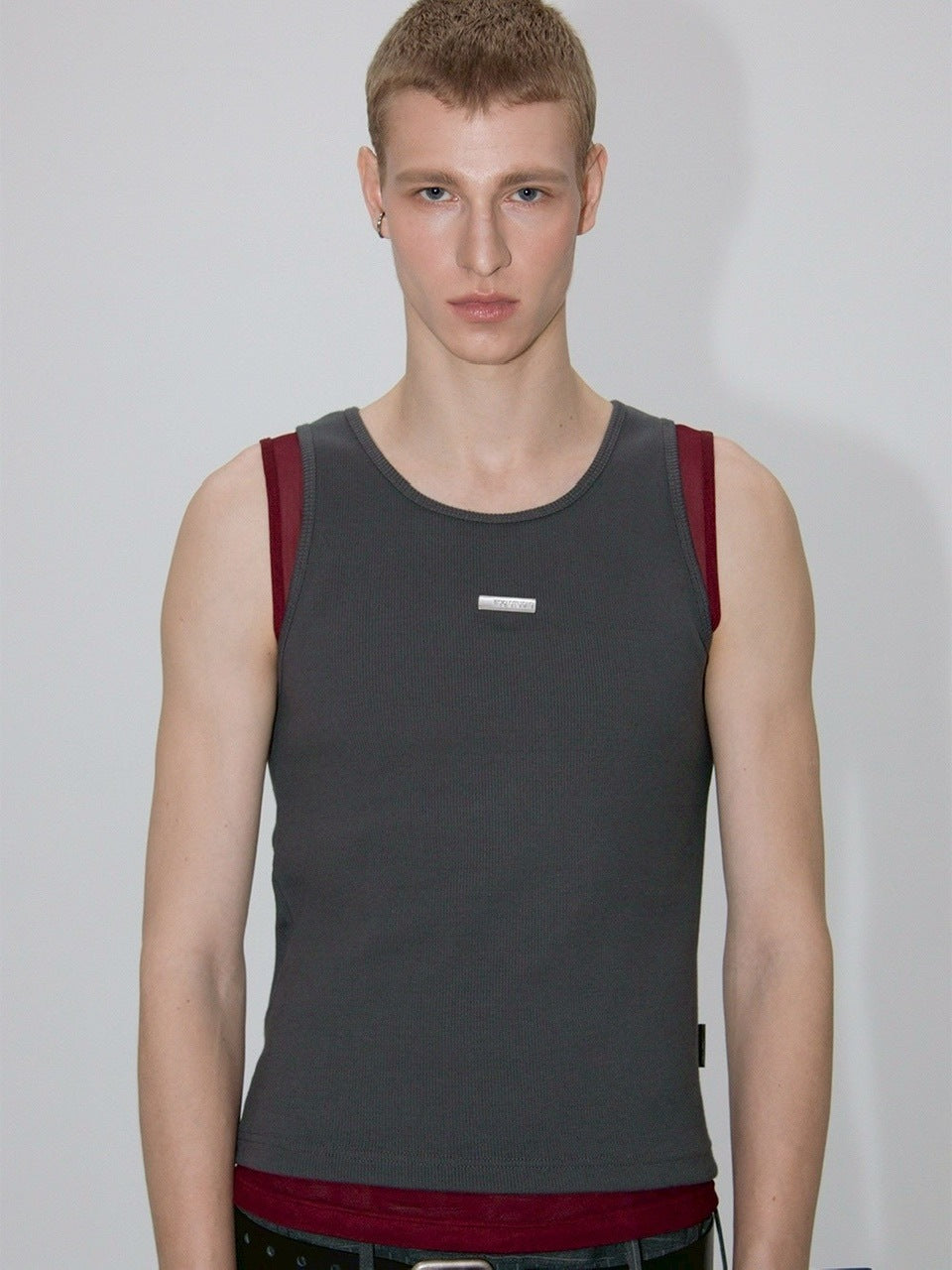 【ESC STUDIO】mesh layered sleeveless / 【イーエスシーステュディオ】メッシュレイヤードタンクトップ