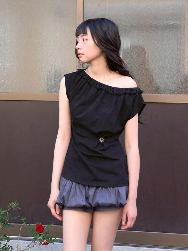 【Uglyshadow】DOTTED PUMPKIN SKIRT PANTS / 【アグリーシャドウ】ドットパンプキンミニスカートパンツ