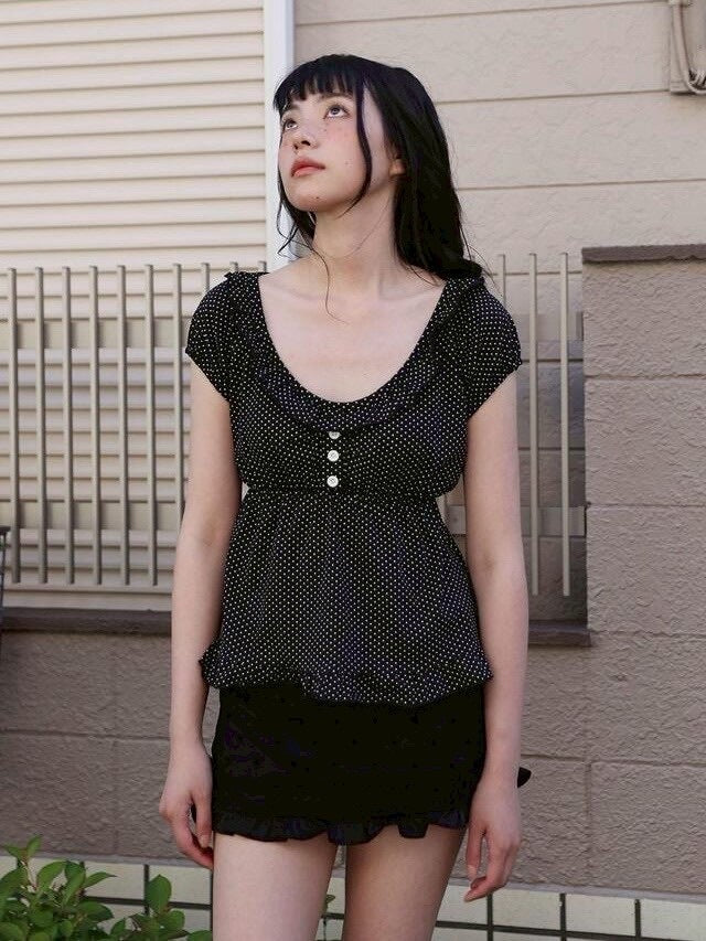 【Uglyshadow】 MESH STAR RUFFLE MINI SKIRT / 【アグリーシャドウ】メッシュスターラッフルミニスカート