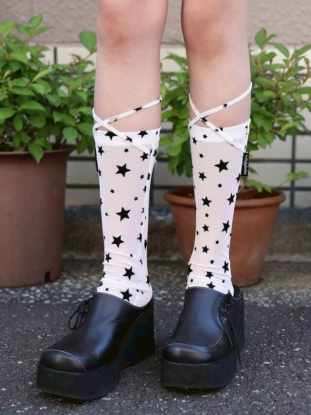 【Uglyshadow】MESH STAR SOCKS / 【アグリーシャドウ】メッシュスターシアーリボンソックス