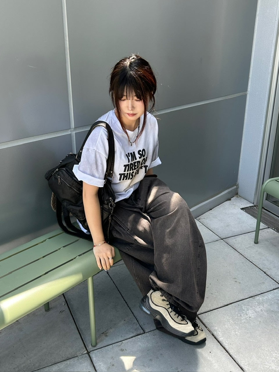 受注制【Chikashitsu +】dirty wash logo half sleeve t-shirt / 【チカシツプラス】ダーティウォッシュロゴ半袖Tシャツ (2color)