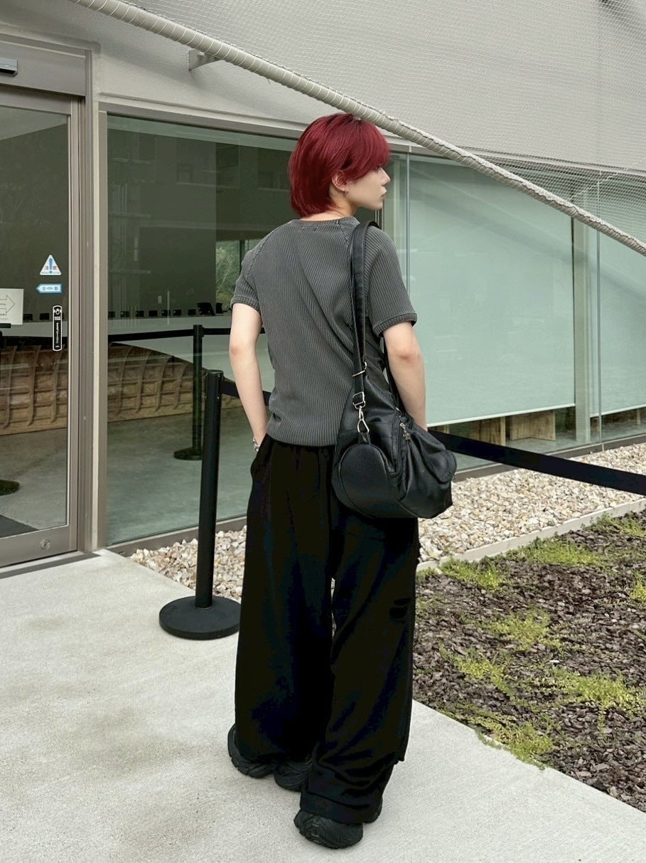 【LUV CODE】damage wide sweat pants (3color)