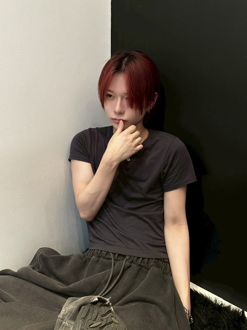 受注制【LUV CODE】eyelet cropped tee (3color)