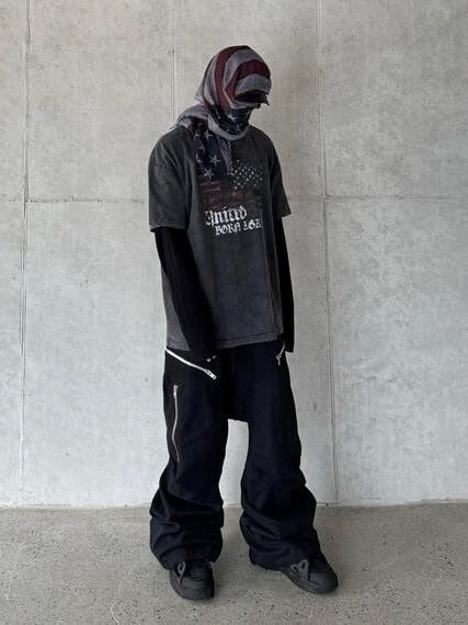 【roaringrad】FLAG WASHED OVER T-SHIRT / 【ロアリングラド】フラッグウォッシュドオーバーサイズ半袖Tシャツ