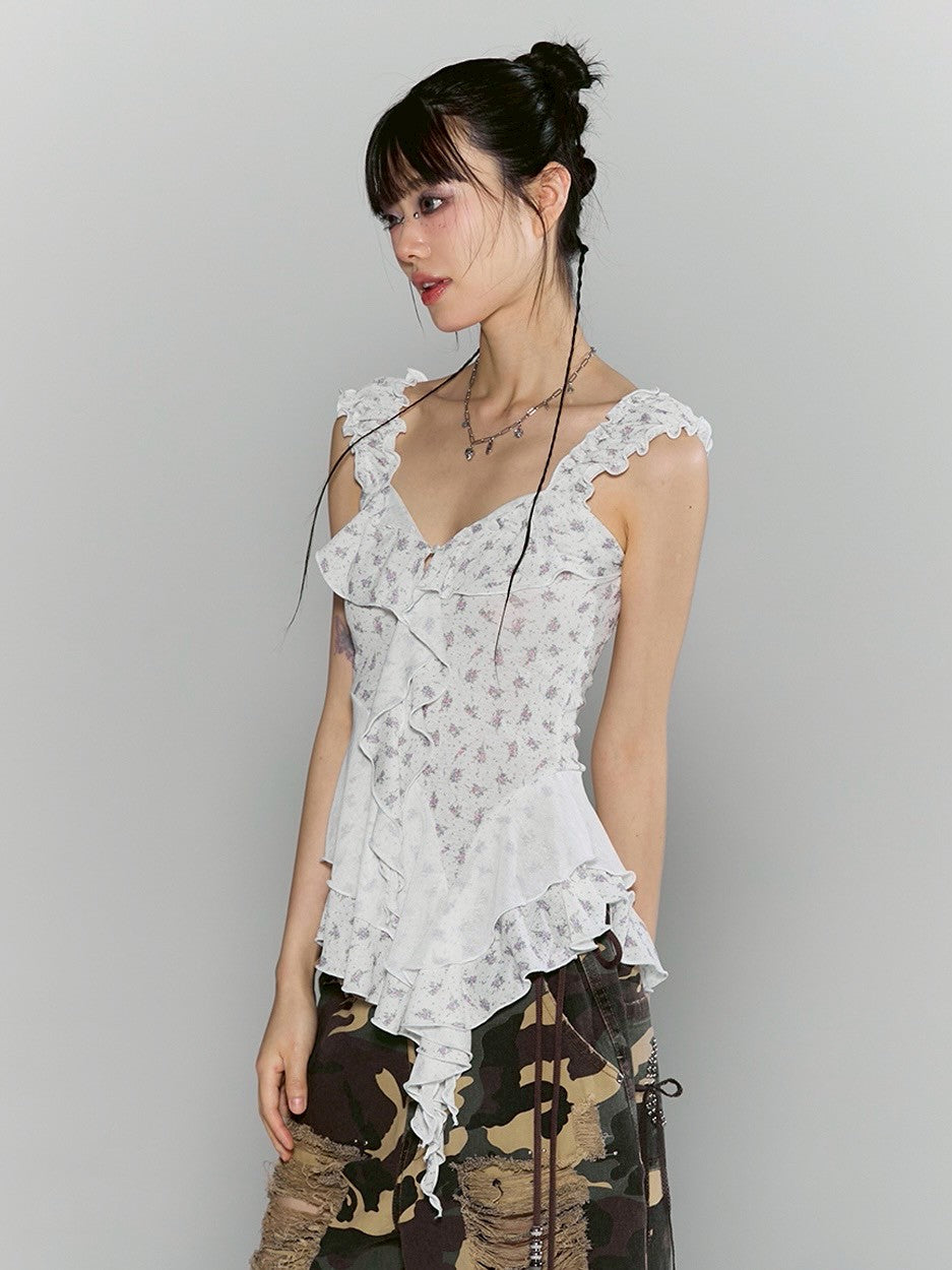 【CHERRYQUIRI】misty ruffle layered sleeveless