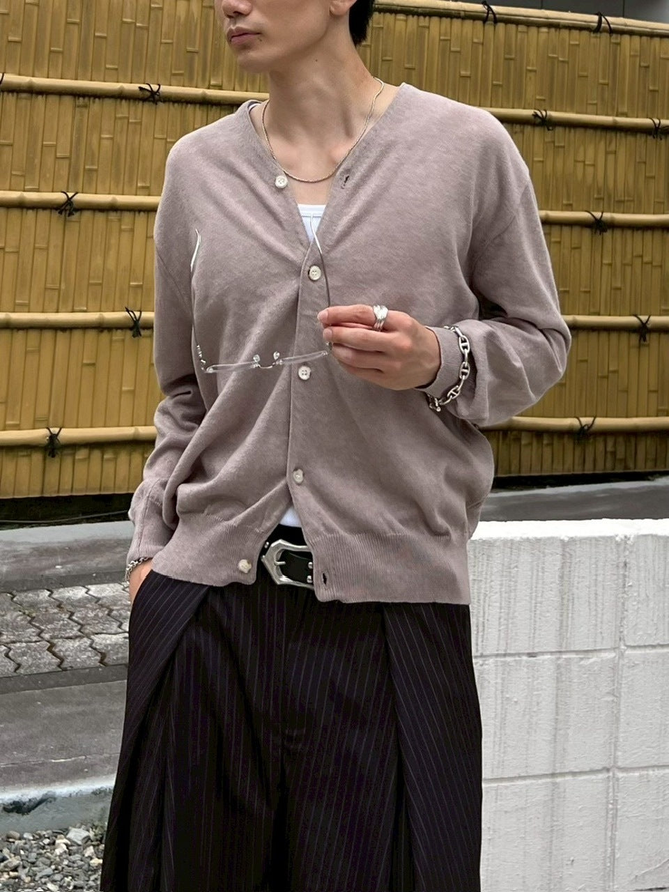 東京店WEB限定【Chikashitsu +】cropped linen knit cardigan / 【チカシツプラス】クロップドリネンニットカーディガン (3color)