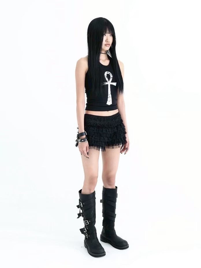 【KAIYA】Ankh Halter neck tank top / 【カイヤ】アンクホルターネックタンクトップ