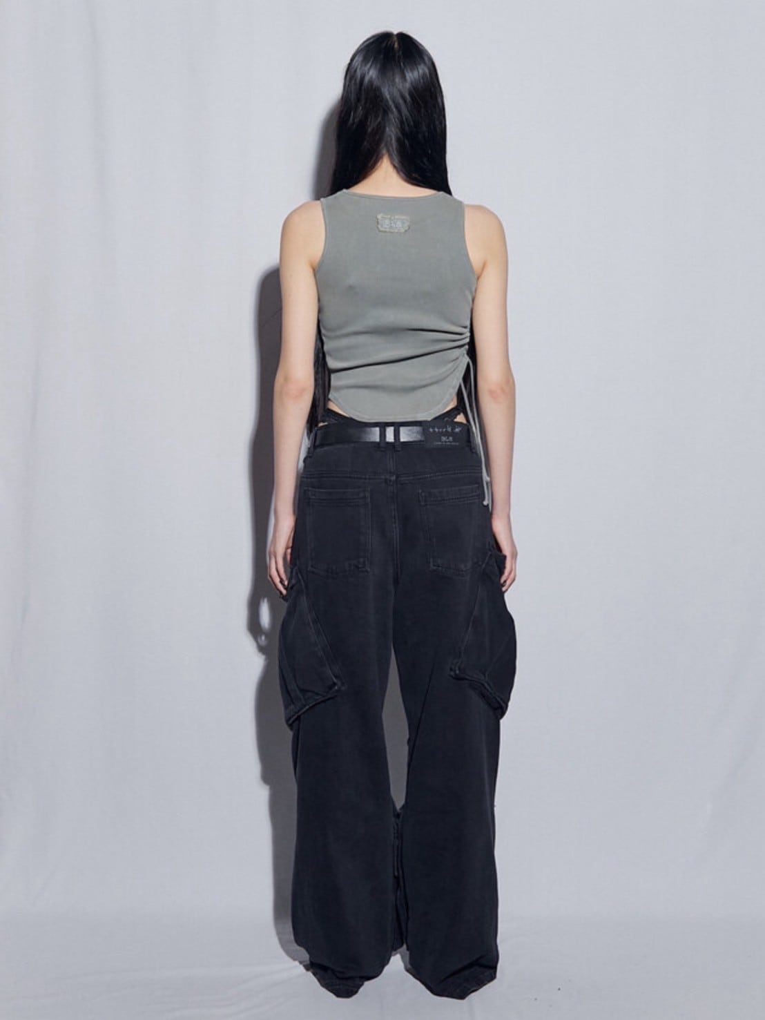 【BLR BLUER】Utility Cargo Washed Denim Pants