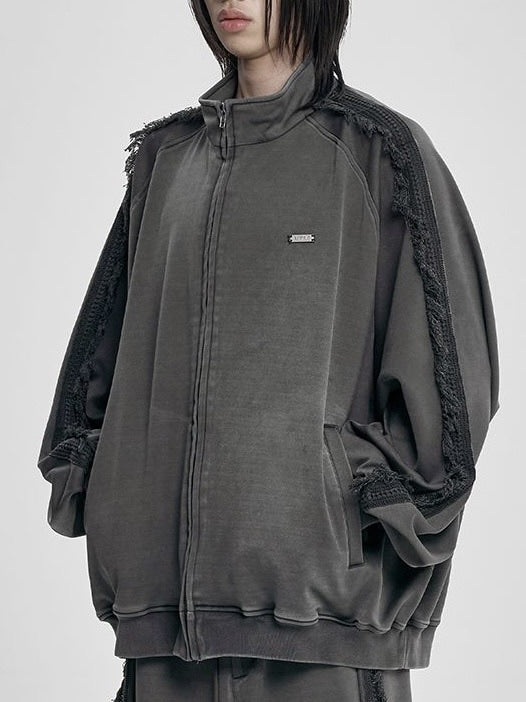 【AJOBYAJO】Lace Trimming Raglan Track Jacket【アジョバイアジョ】レーストリミングラグラントラックジャケット