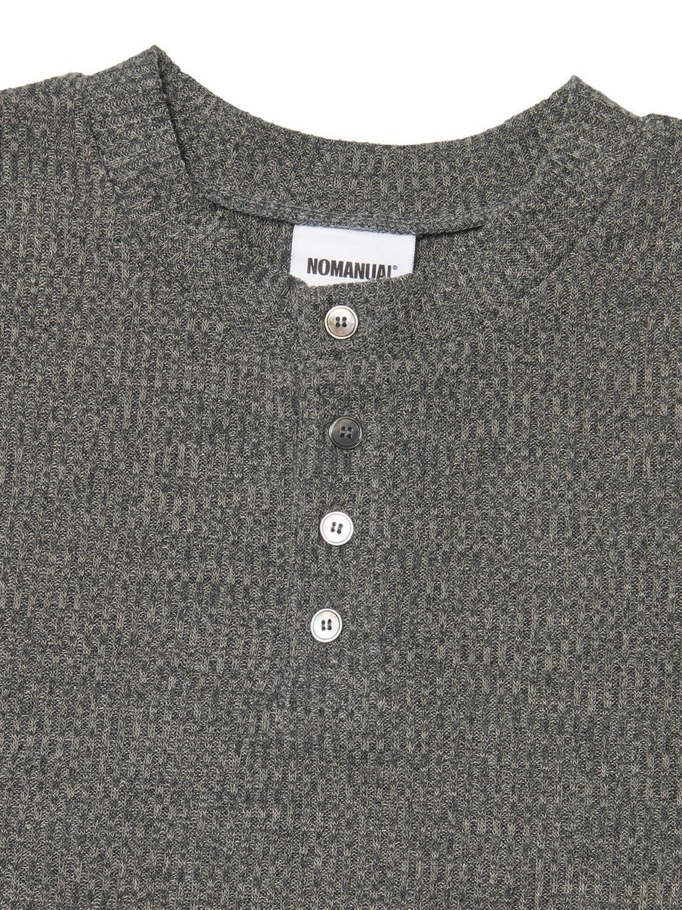 【NOMANUAL】HENLEY NECK KNIT LONG SLEEVE