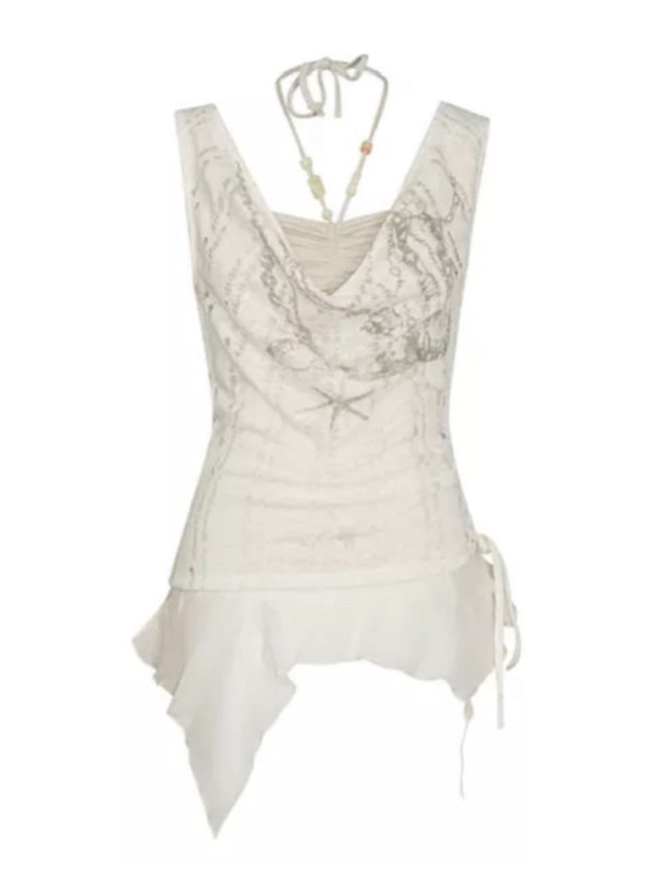 【Cest Nous】Beaded Top / 【セヌー】レイヤードフリルタンクトップ