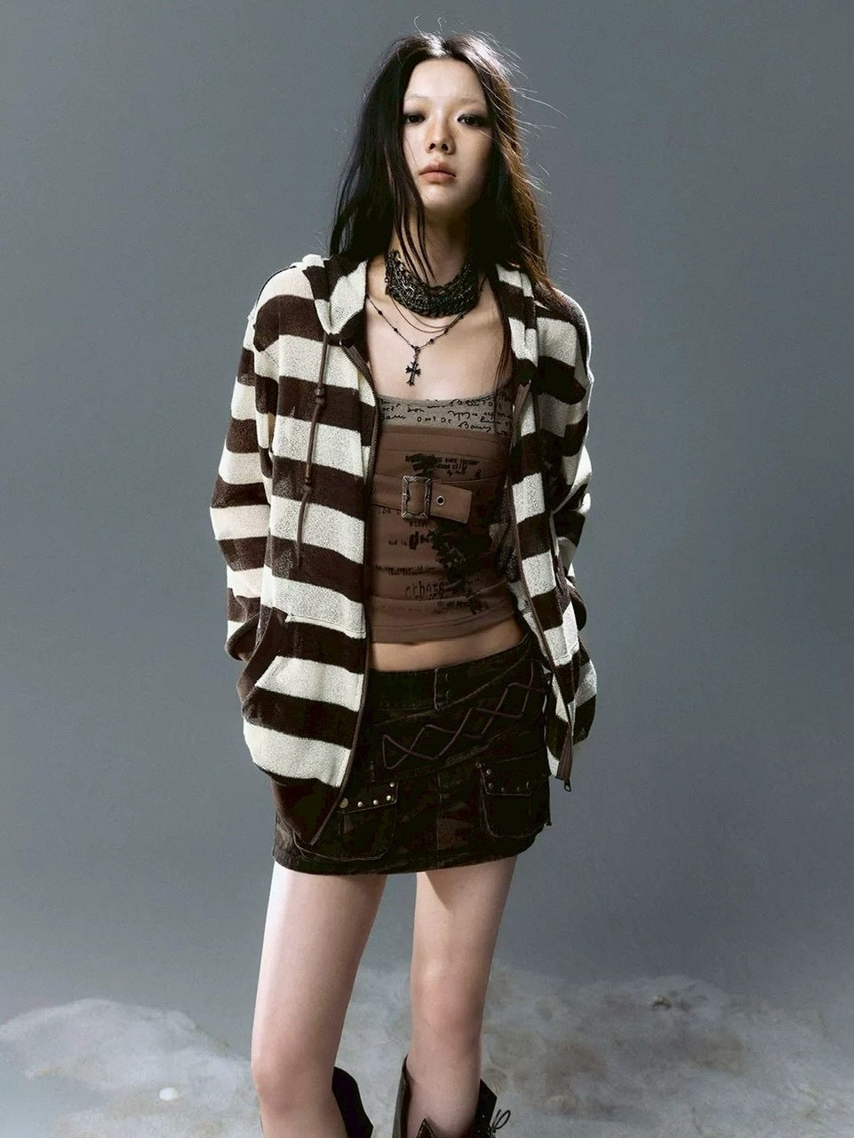 【Cest Nous】Camouflage Rivet Skirt / 【セヌー】カモフラージュリベットミニスカート