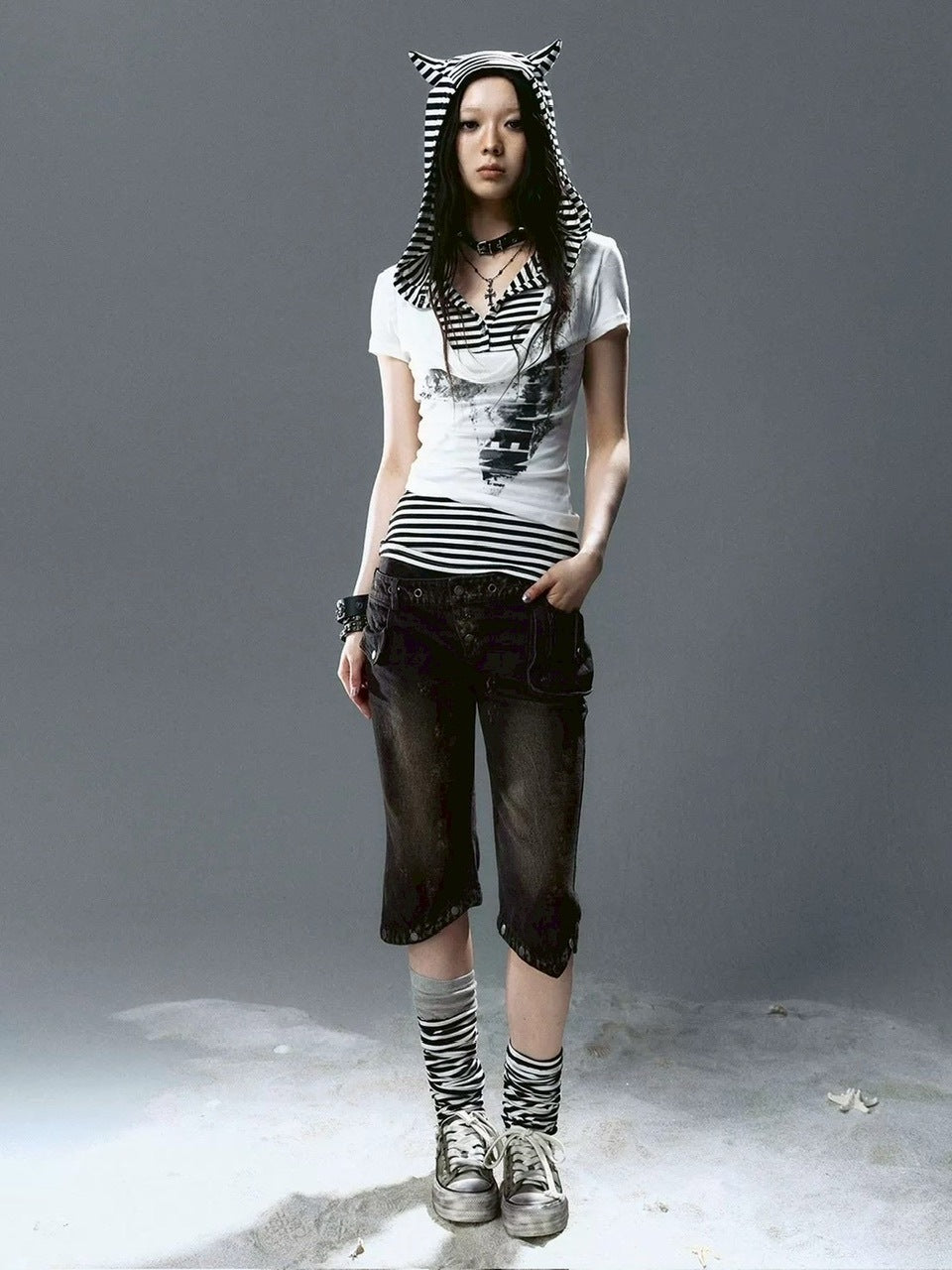 【Cest Nous】Distressed Canvas Sneakers / 【セヌー】ダーティーデニムキャンバス厚底スニーカー