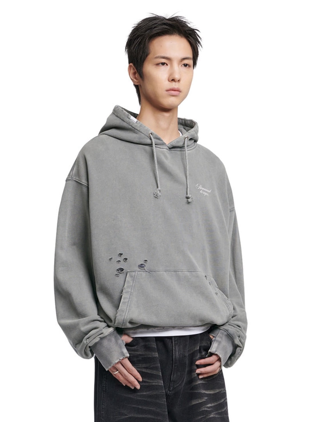 【NOMANUAL】DAMAGED HOODIE