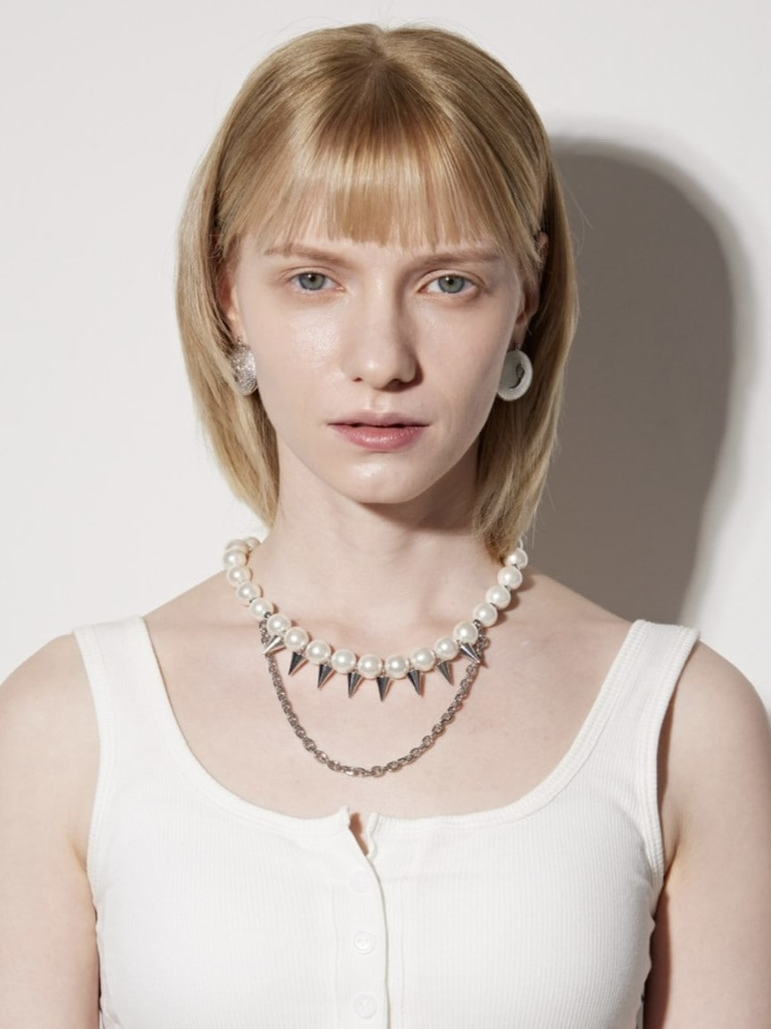 【PEG LEG】Pearl awl layered necklace