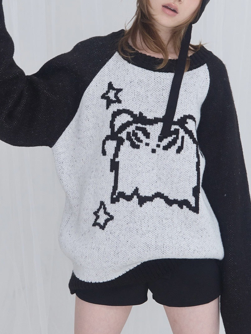 【FANCY X DUSTY】OVERFIT COLOR BLOCK PULLOVER KNIT / 【ファンシー X ダスティ】オーバーフィットカラーブロックプルオーバーニット