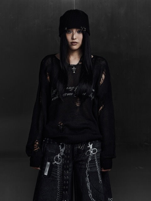 【Rosen Kreuz】LOOSE MESH KNIT