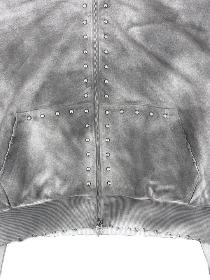 【DIG YOUR OWN GRAVE】FULLZIP STUDDED HOODIE /【ディグユアオウングレイブ】スタッズフルジップアップパーカー