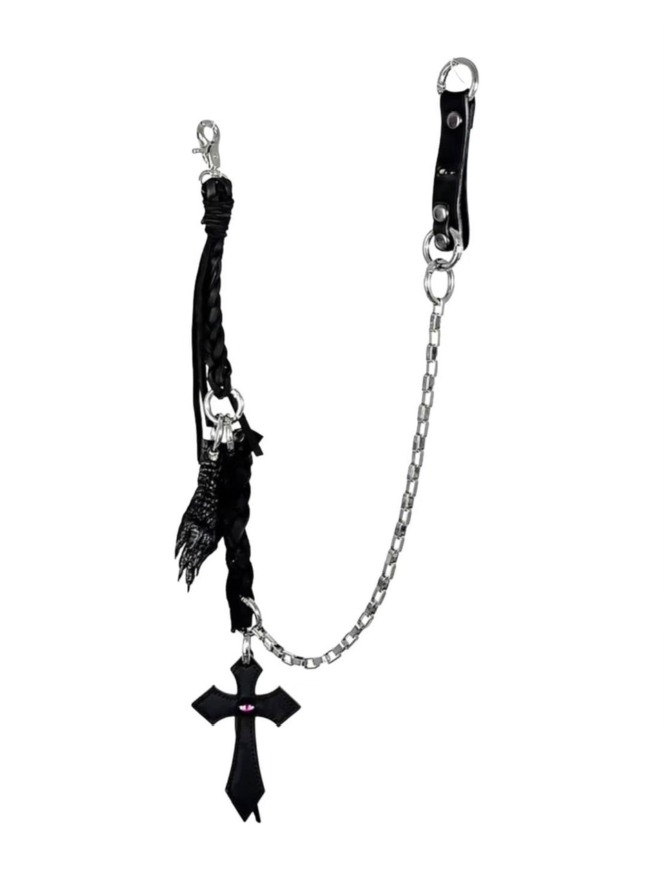 【UNIZ】Eye See You Chain / 【ユニズ】クロスアイズフリンジウォレットチェ−ン