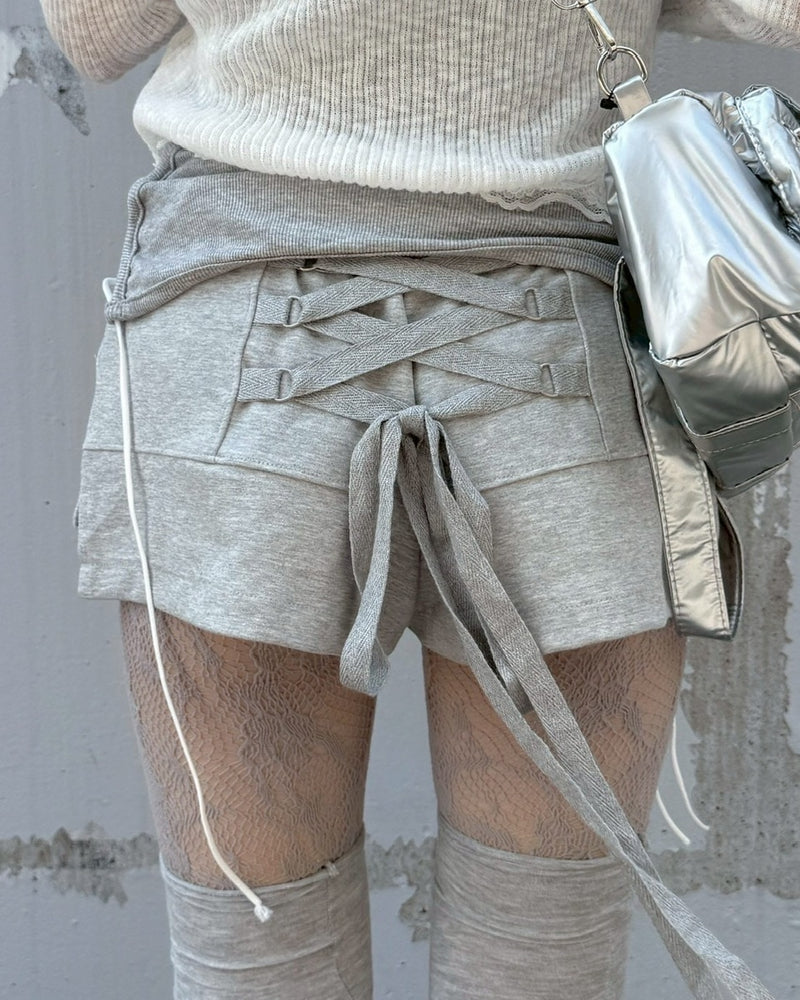【nmtc +】ribbon shorts / 【エヌエムティーシープラス】リボンショートパンツ (3color)